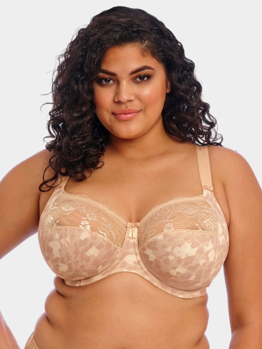 Elomi Morgan Underwire Banded Stretch Bra 38K Toasted Almond Animal Print EL4110